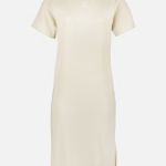 Calvin Klein lange rib jurk gebroken wit