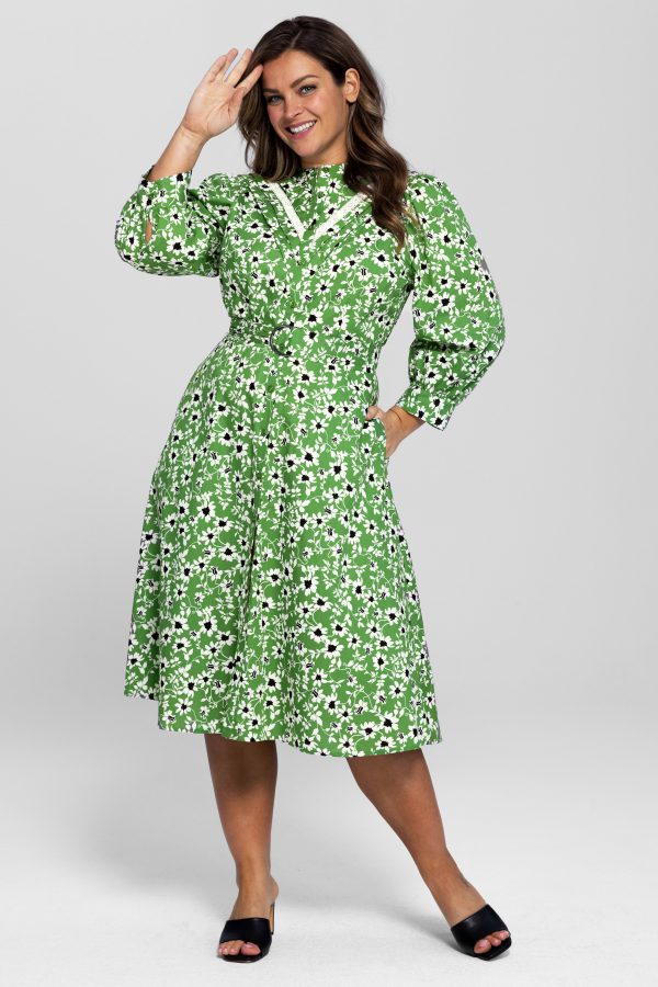 Miljuschka by Wehkamp poplin blouse jurk groen