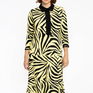 Yoek Loretta's Favourites Zebra jurk geel / zwart