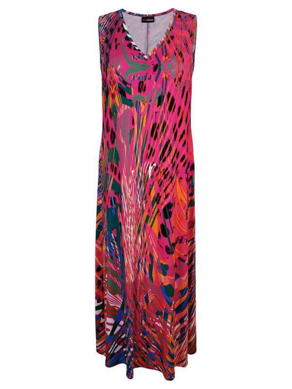 MIAMODA jurk met kleurrijke print rood