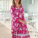 MIAMODA jurk met print roze