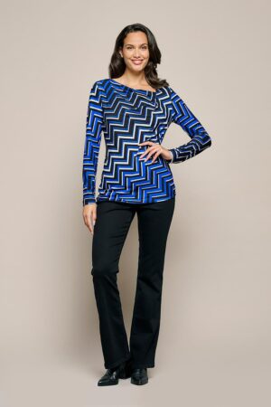 Mart Visser Caitlin Print Top Kobalt / Zwart