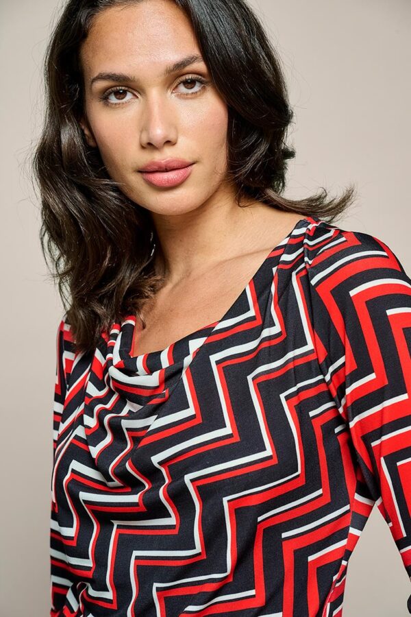 Mart Visser Caitlin print top rood / zwart
