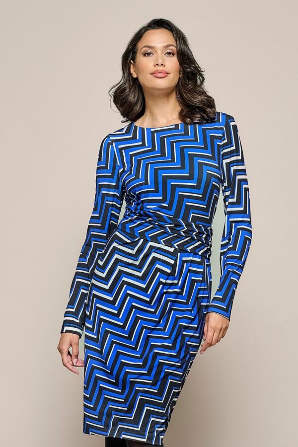 Mart Visser Eloise print jurk blauw / zwart
