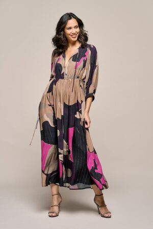 Mart Visser Sophie print jurk taupe / multi