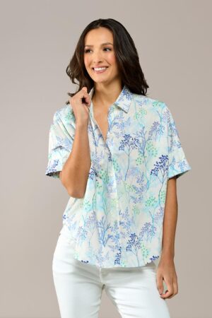 Mart Visser Caroline Tensen Leeds Oversized Print Blouse Wit / Navy