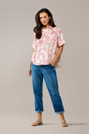 Mart Visser Caroline Tensen Leeds Oversized Print Blouse Wit / Oranje