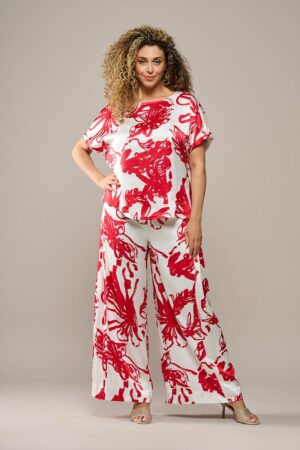Mart Visser Camilla print maxi top rood / wit