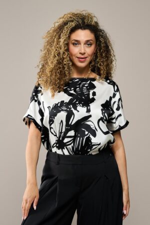 Mart Visser Camilla maxi print top zwart / wit